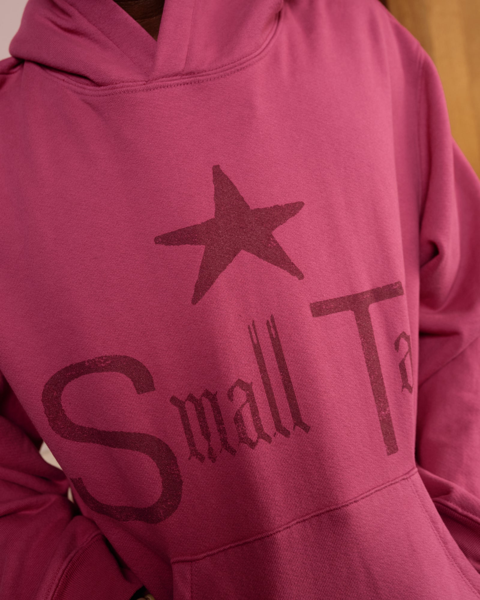 Hoodie: Magenta Cotton Fleece