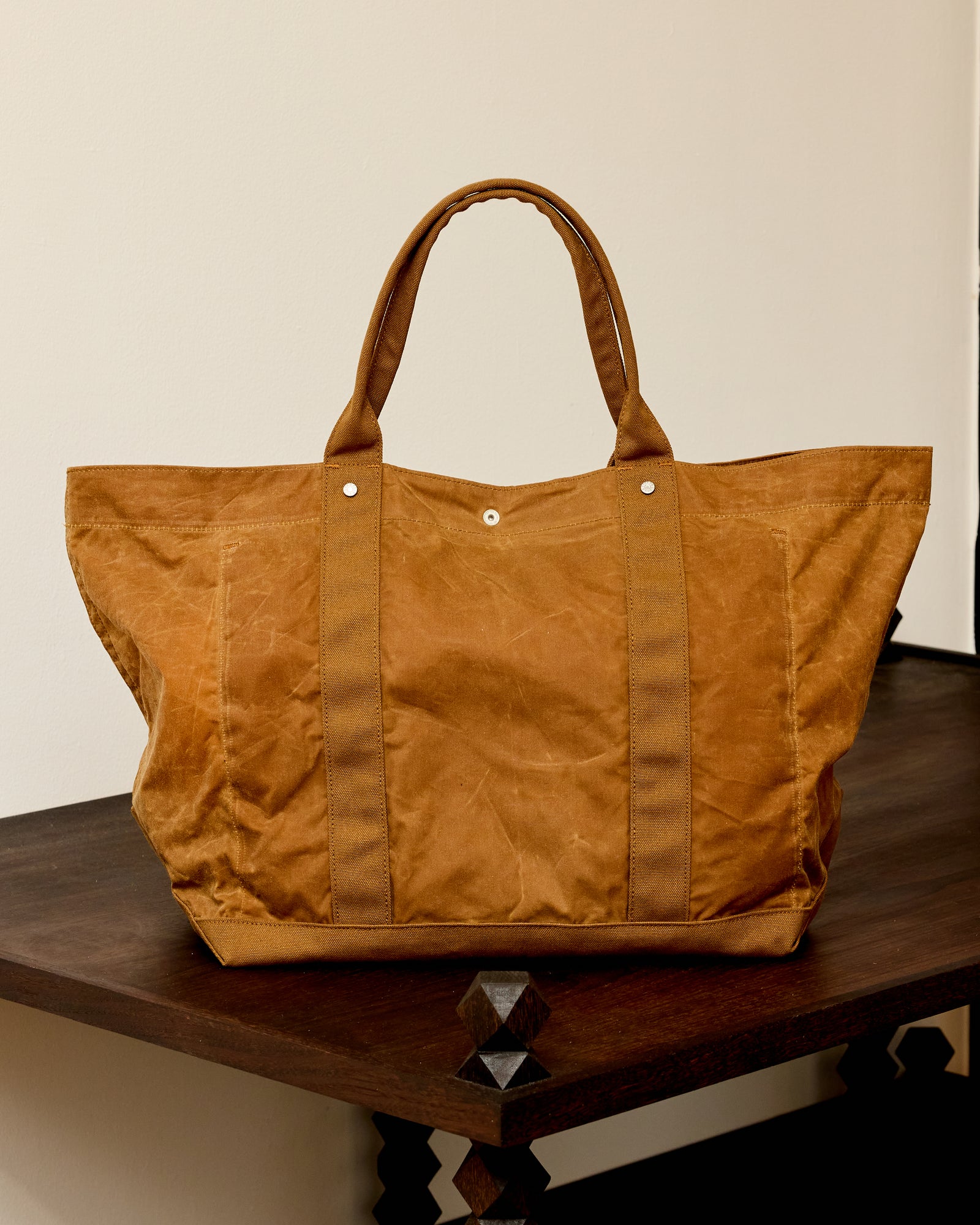 Utility Tote: Waxed Cotton, Brown