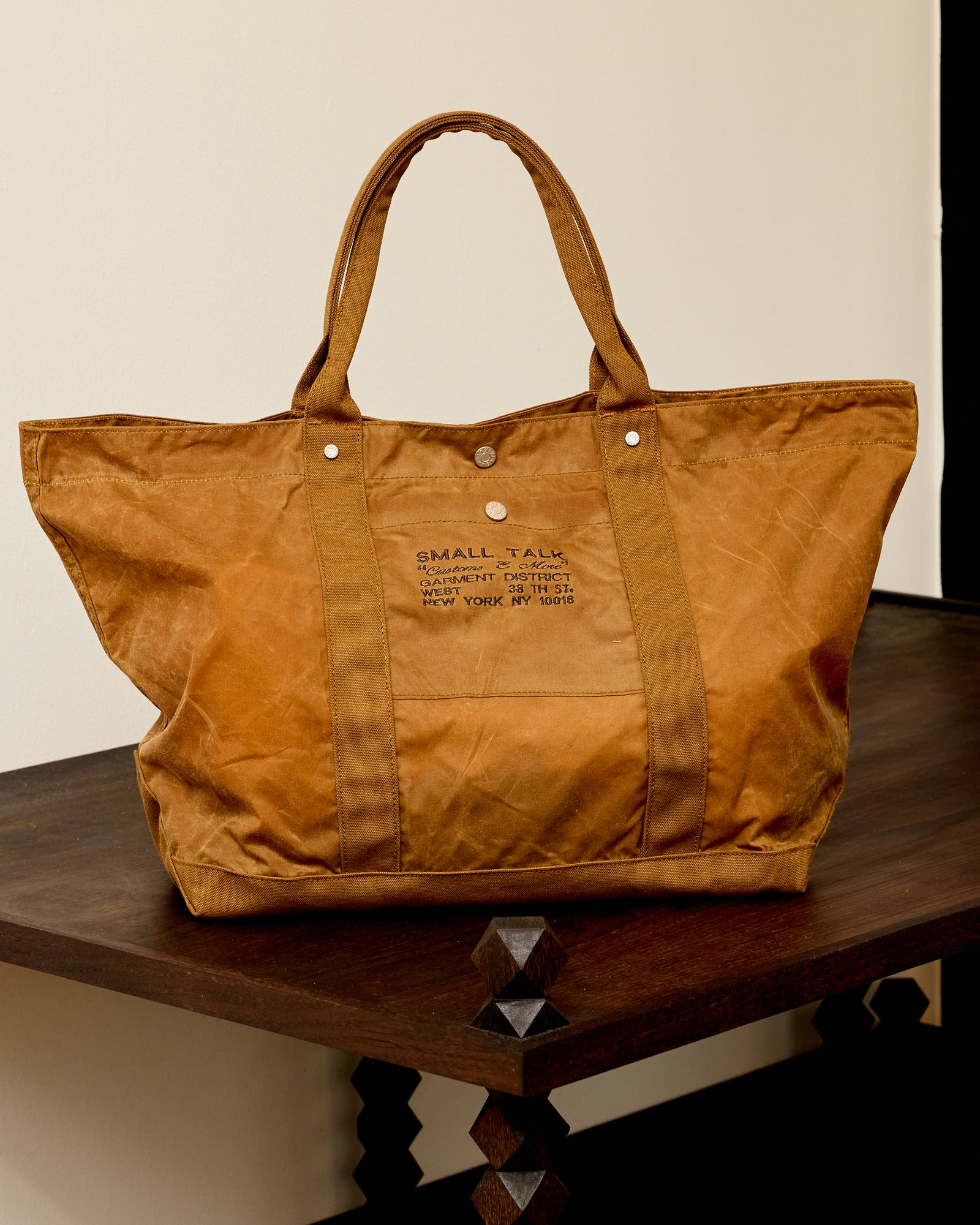 Utility Tote: Waxed Cotton, Brown
