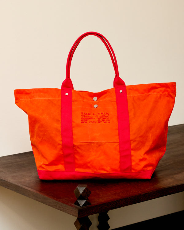 Utility Tote: Waxed Cotton, Red