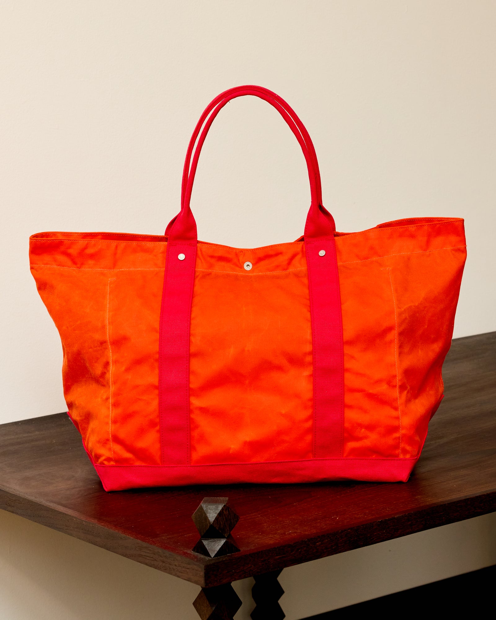 Utility Tote: Waxed Cotton, Red