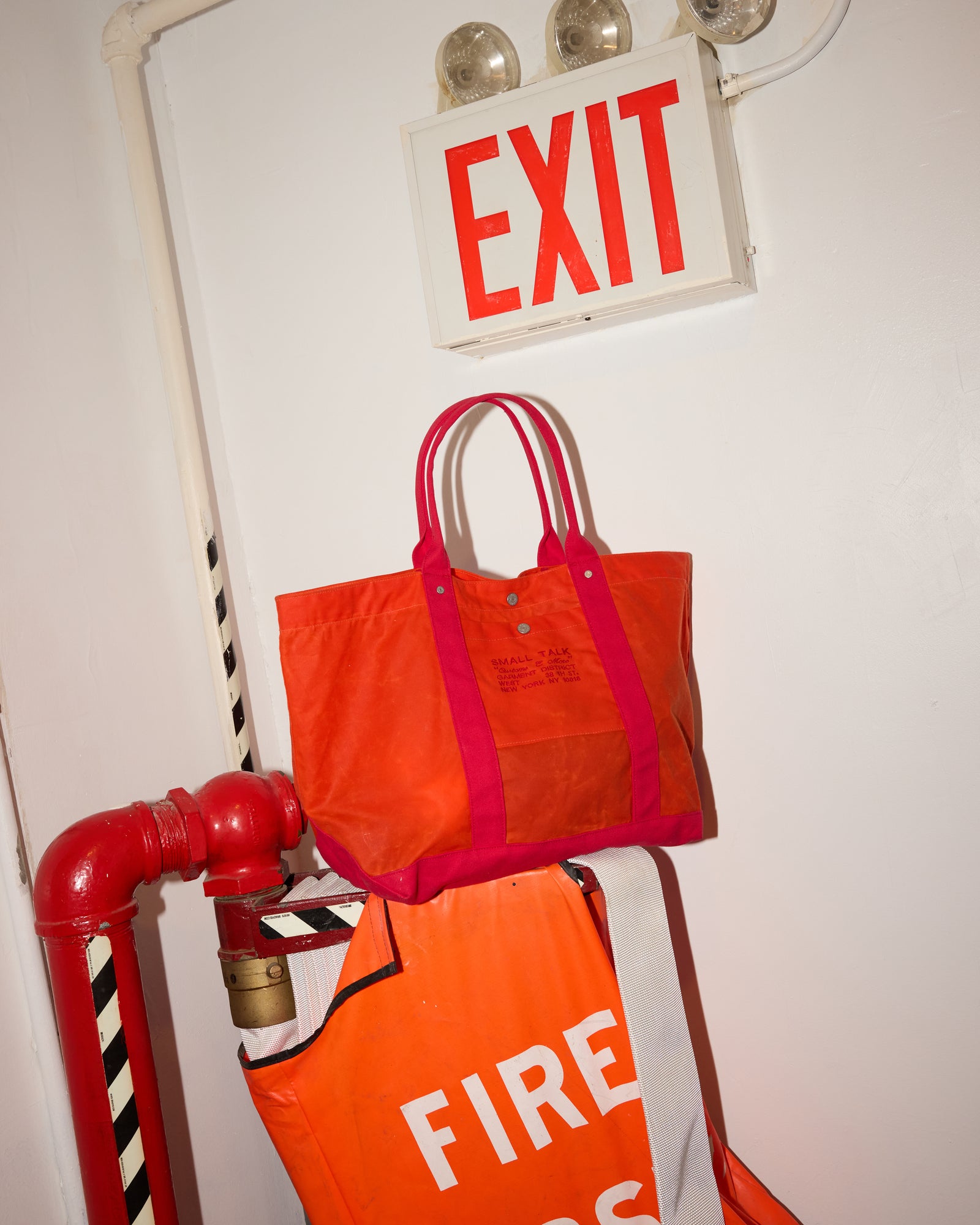 Utility Tote: Waxed Cotton, Red