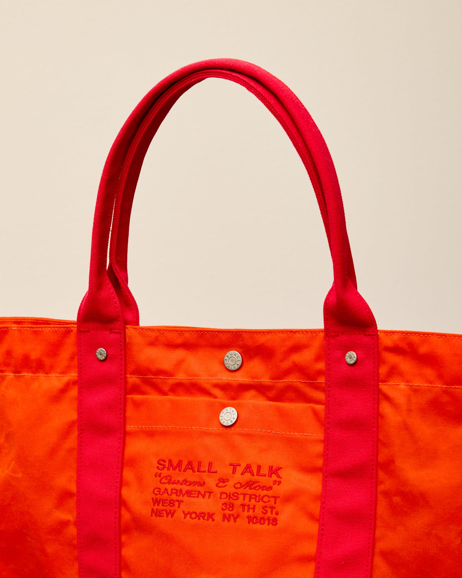 Utility Tote: Waxed Cotton, Red