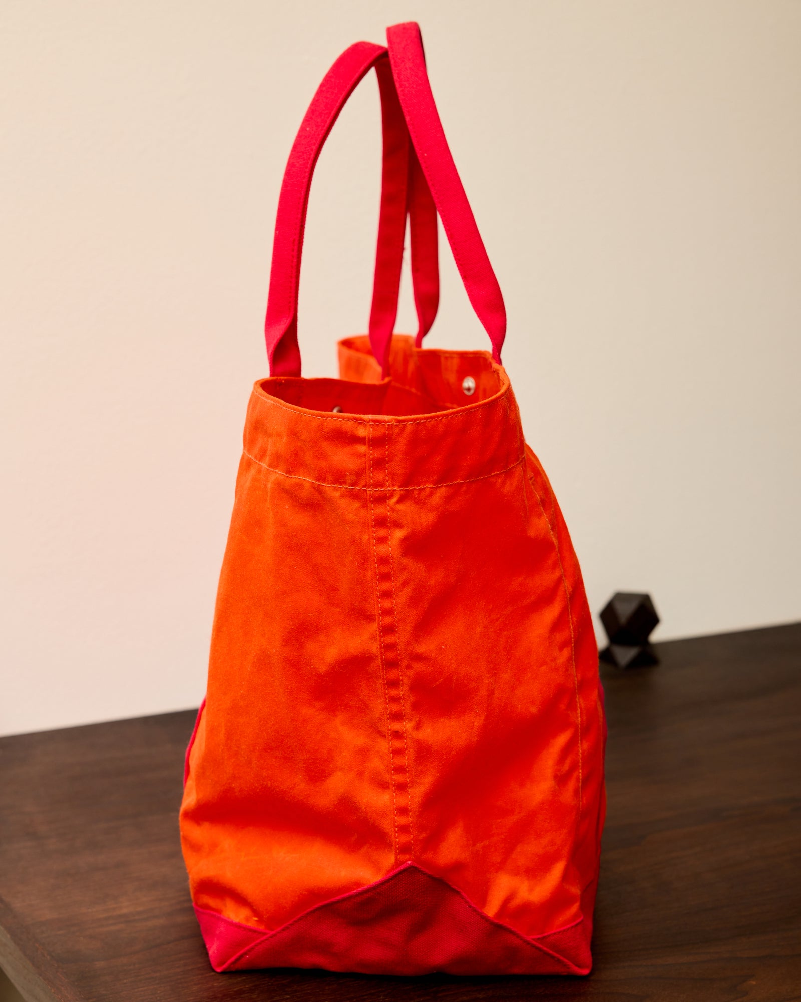 Utility Tote: Waxed Cotton, Red