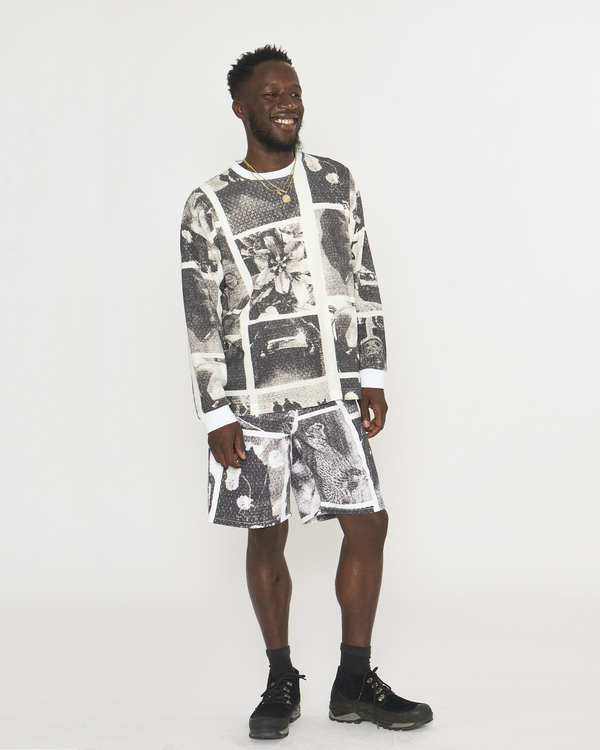 5 Pocket Jean Short: Auto Print Canvas