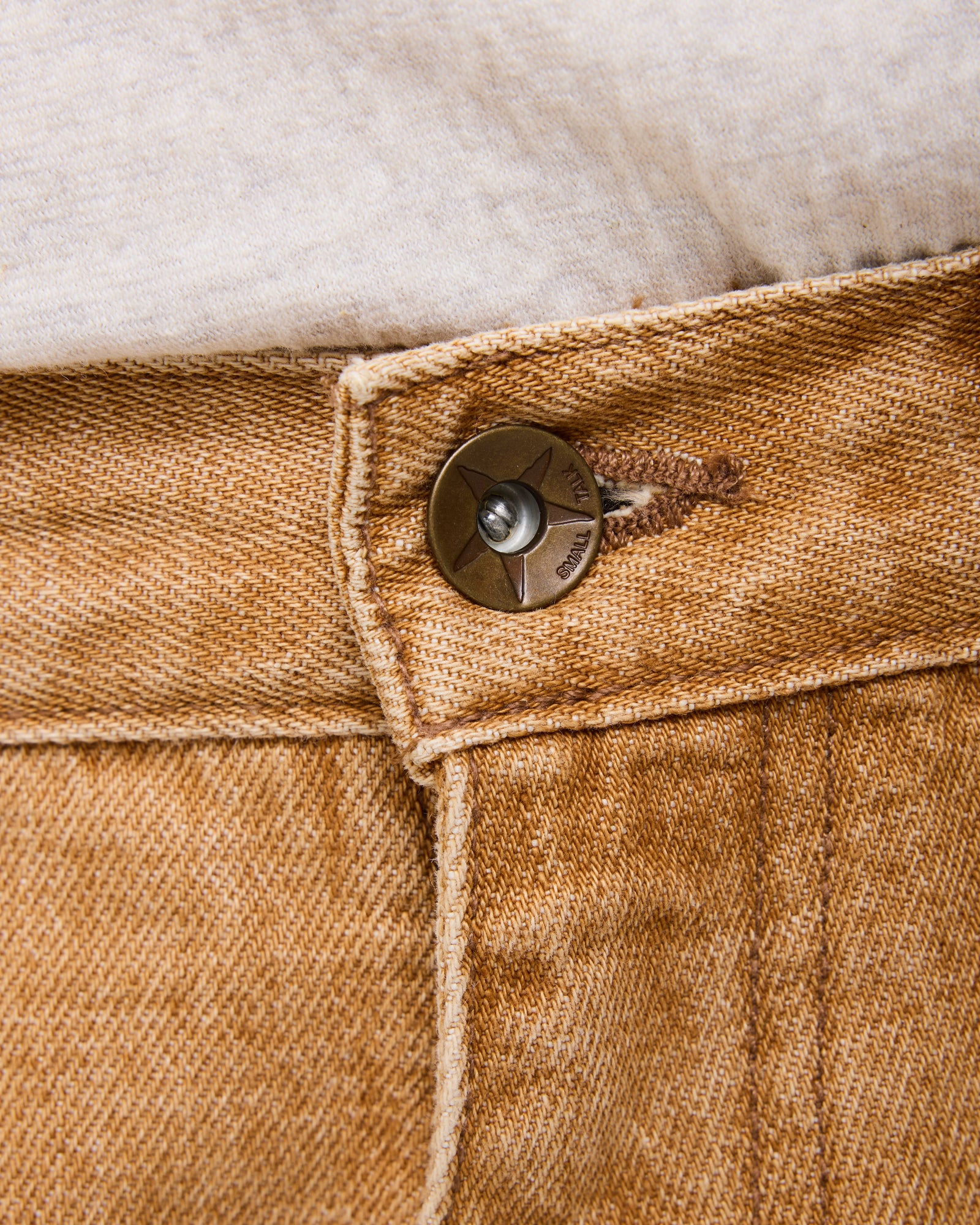 Baggy Jean Cut Short: Diamond Cutout Quicksand Selvedge Denim