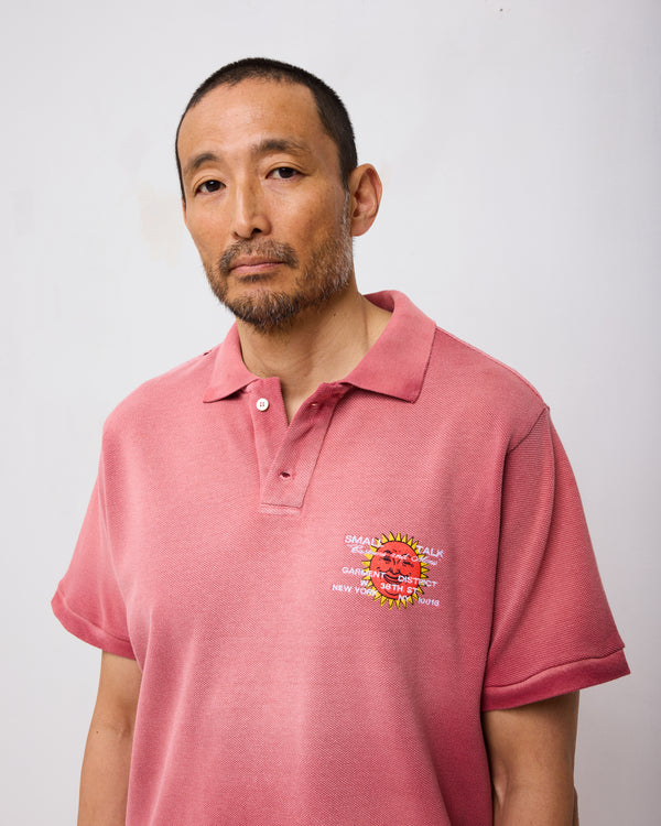 S/S Pique Polo: Sun Faded Salmon