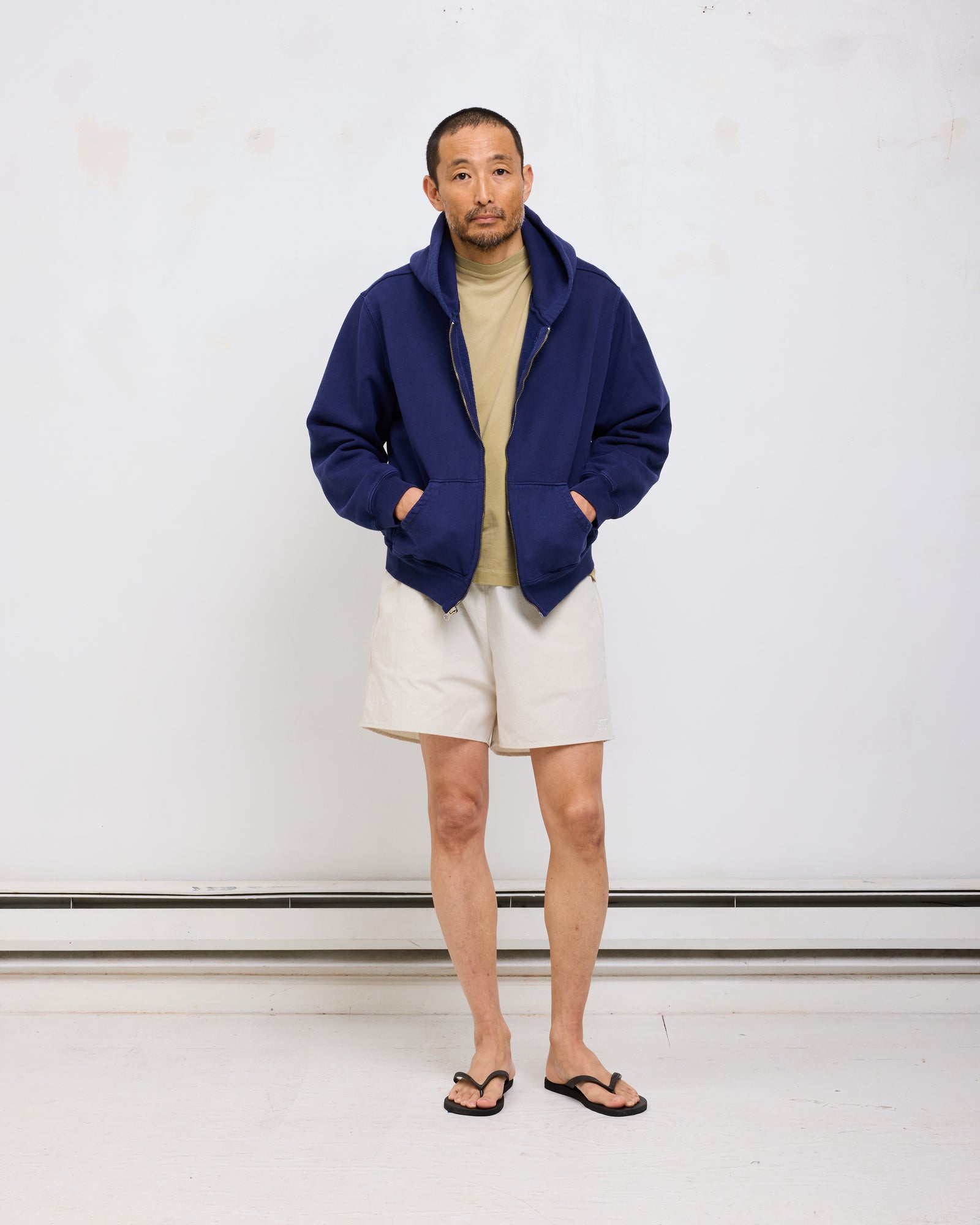 ST&Co Vintage Wash Zip Hoodie: Navy