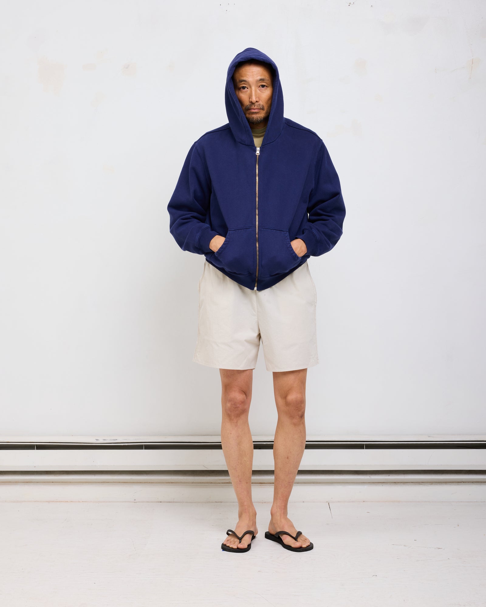 ST&Co Vintage Wash Zip Hoodie: Navy