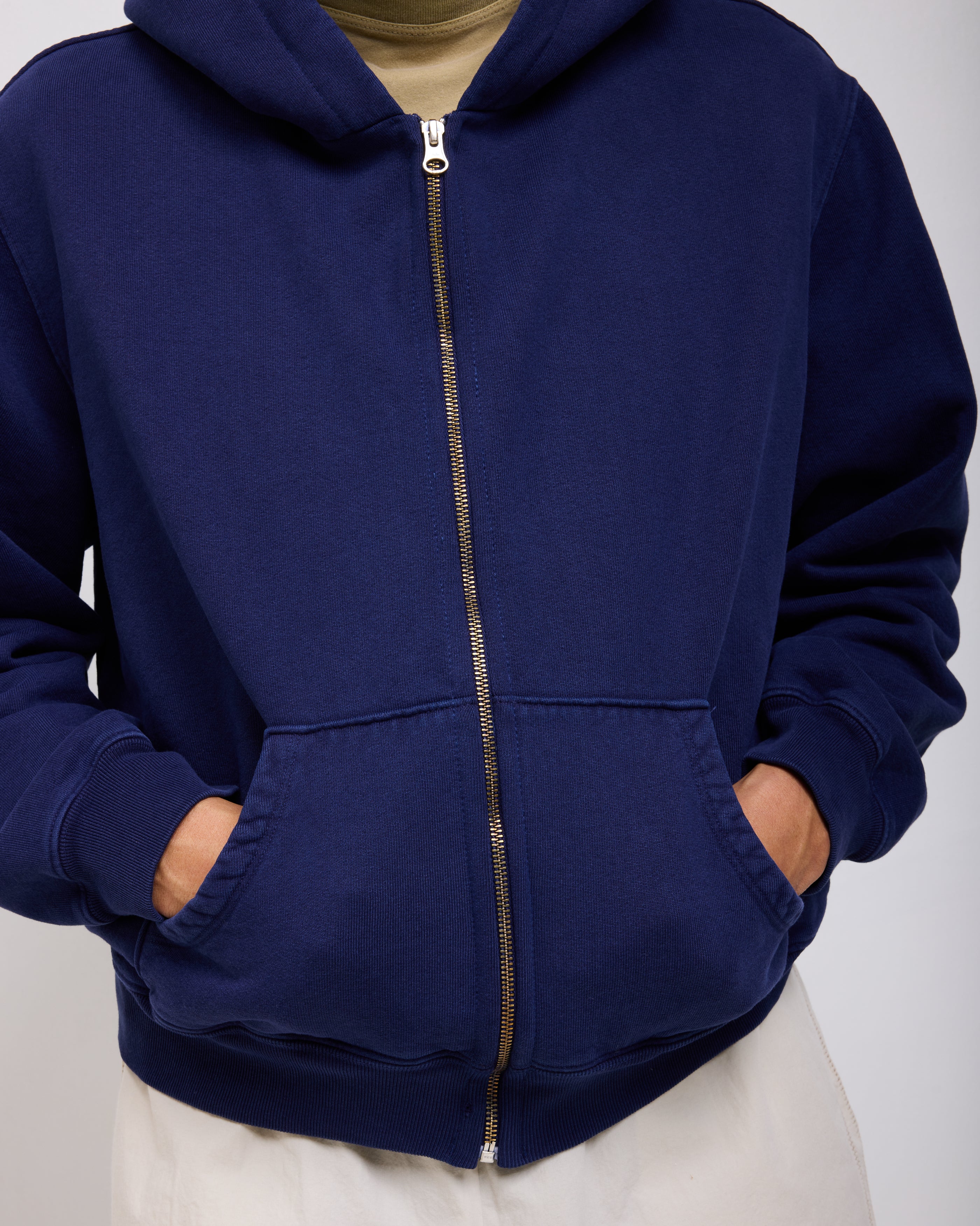 ST&Co Vintage Wash Zip Hoodie: Navy – Small Talk Studio