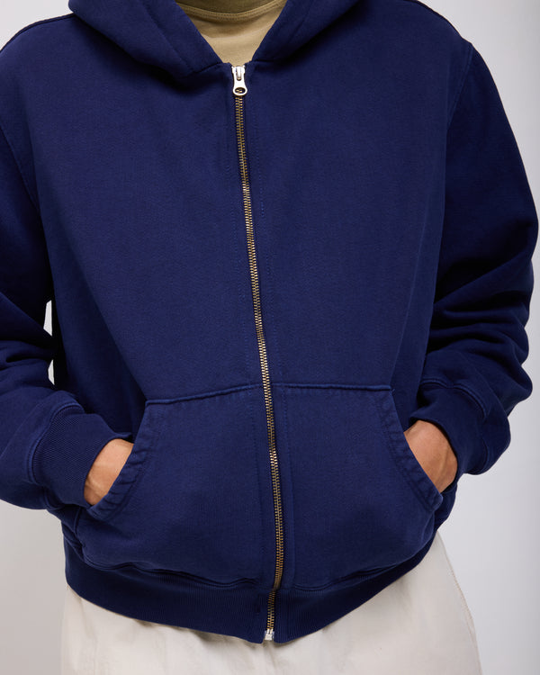 ST&Co Vintage Wash Zip Hoodie: Navy