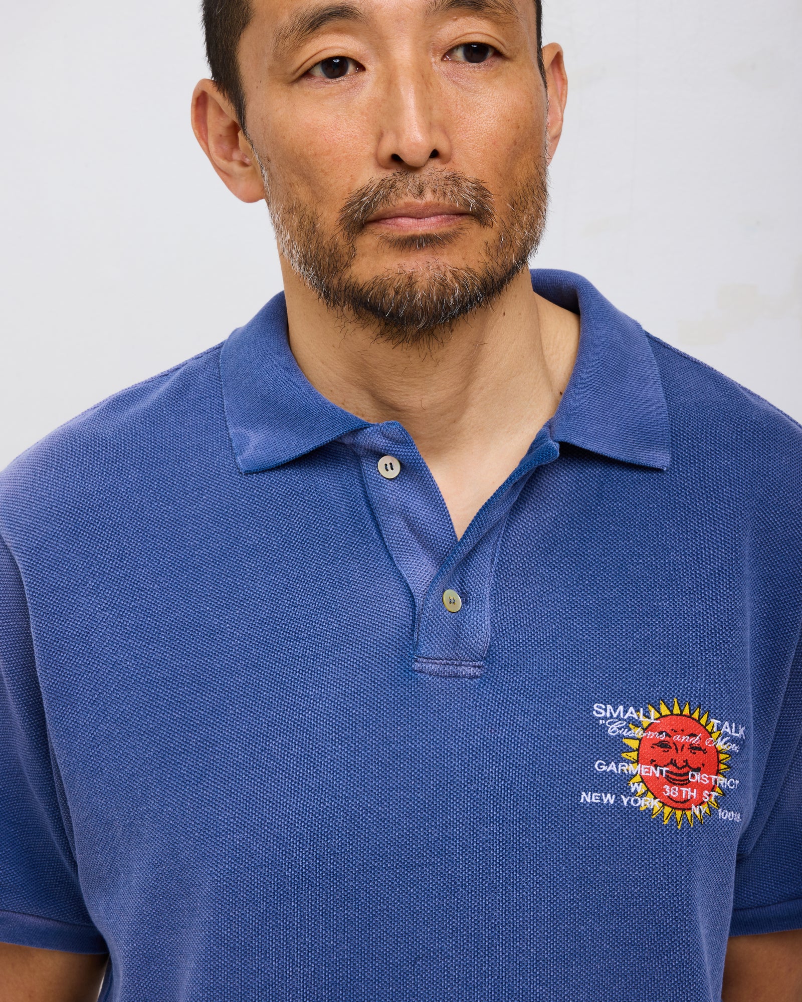 S/S Pique Polo: Sun Faded Blue