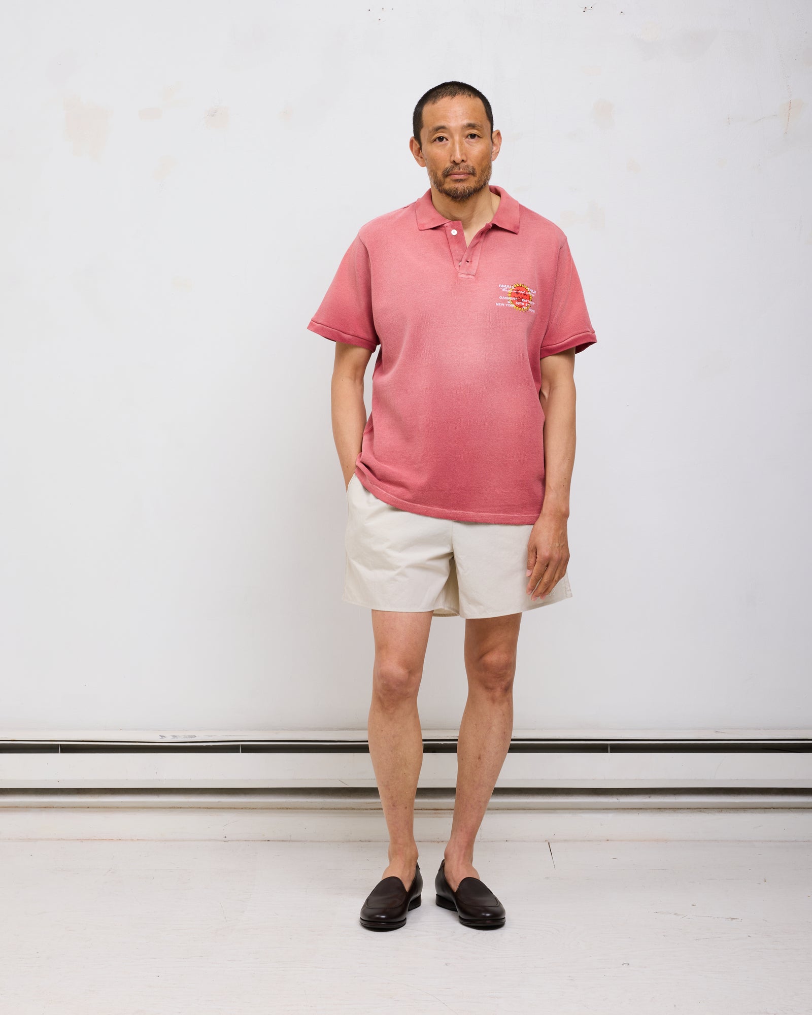 S/S Pique Polo: Sun Faded Salmon