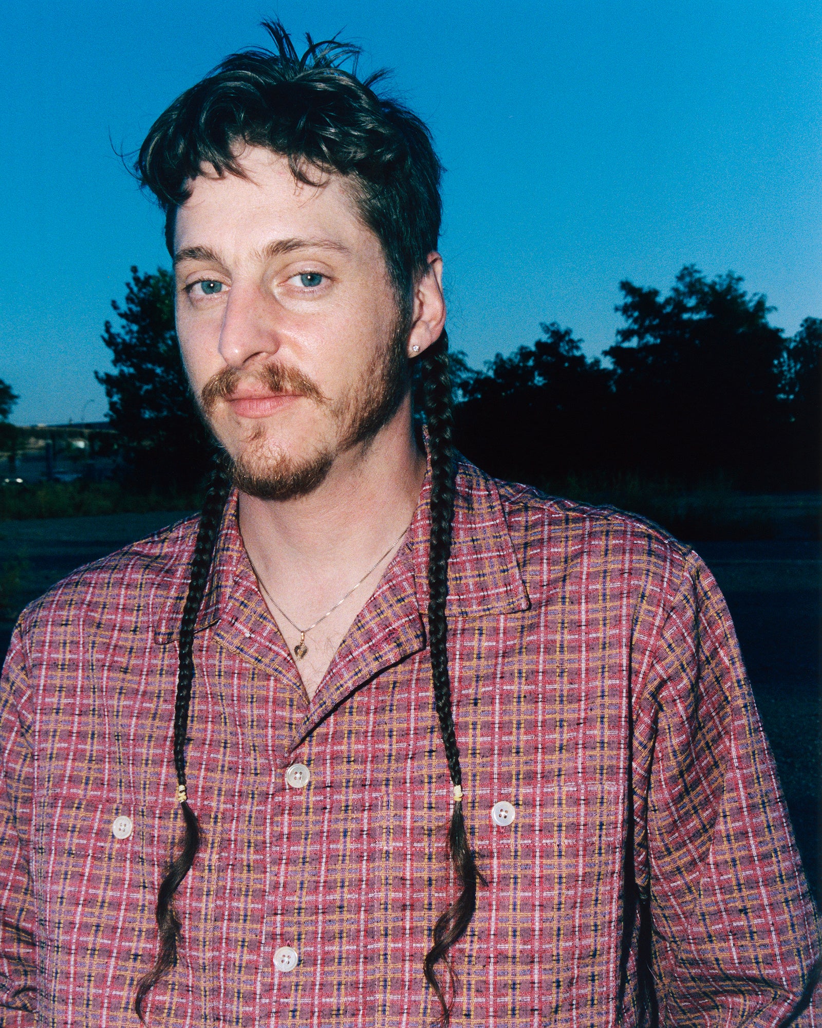 Raw Hem Overshirt: Pink Stitched Plaid