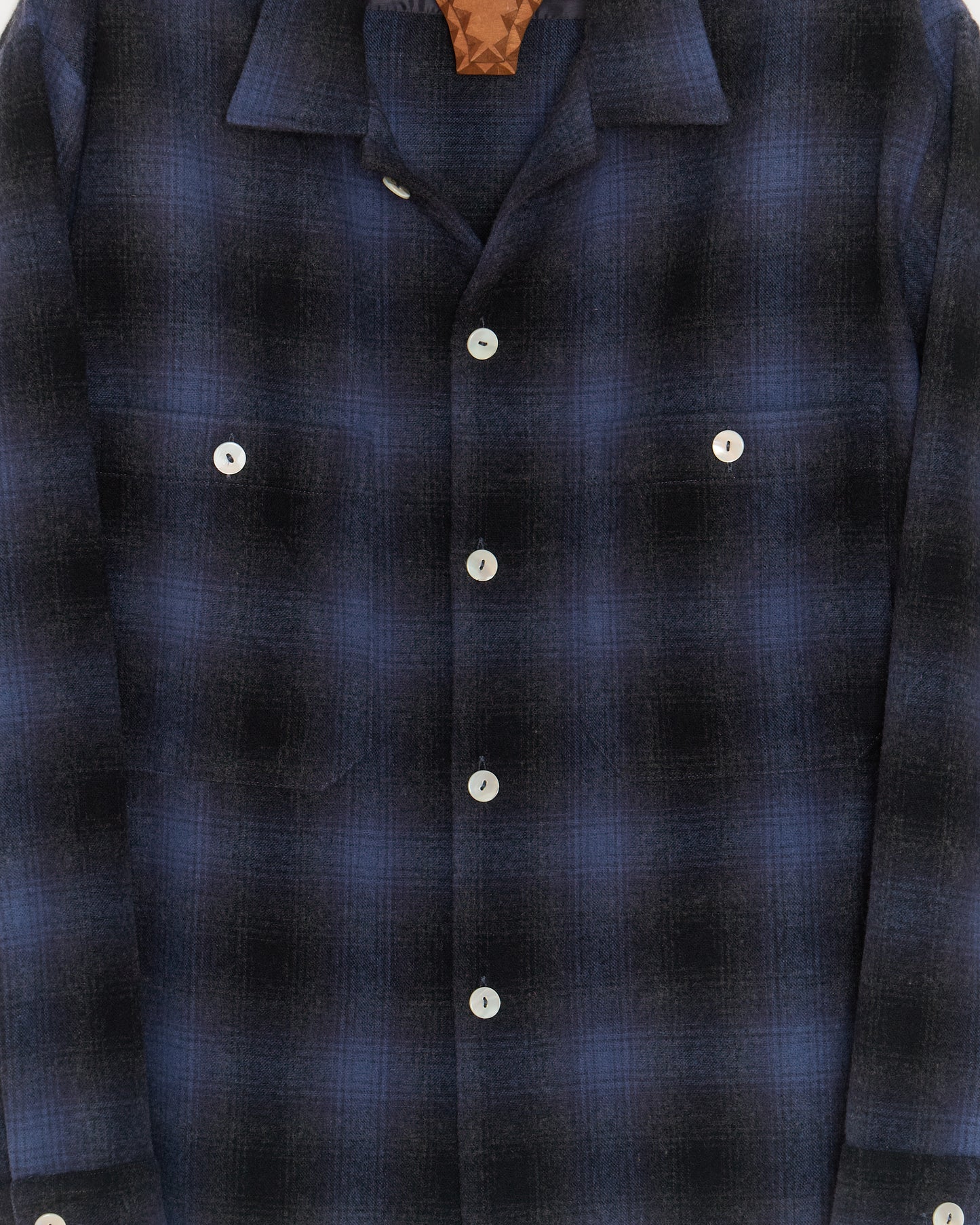 Raw Hem Overshirt: Wool Shadow Plaid