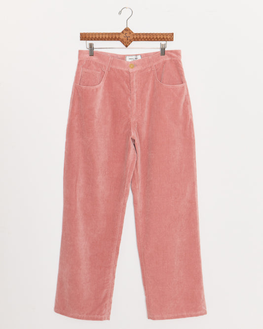 Jean Cut Trouser: Dusty Pink Velvet