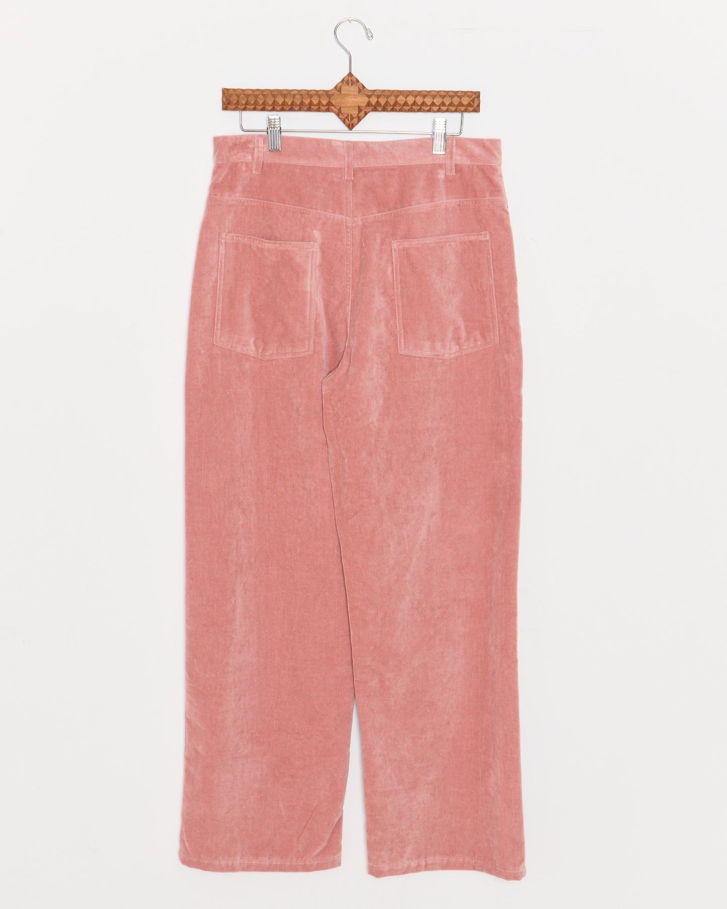 Jean Cut Trouser: Dusty Pink Velvet