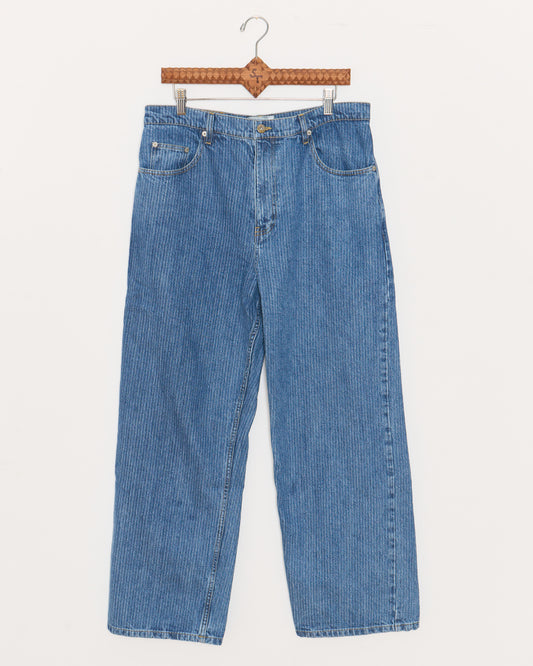 Jean Cut Trouser: Jacquard Stripe Denim