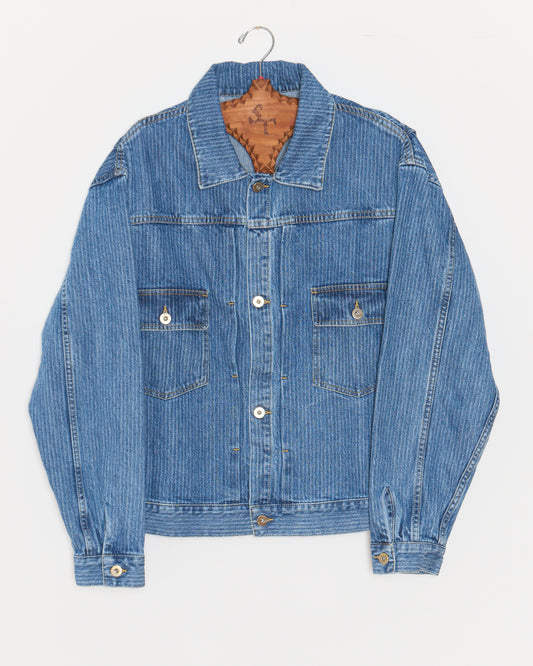 Trucker Jacket: Jacquard Stripe Denim