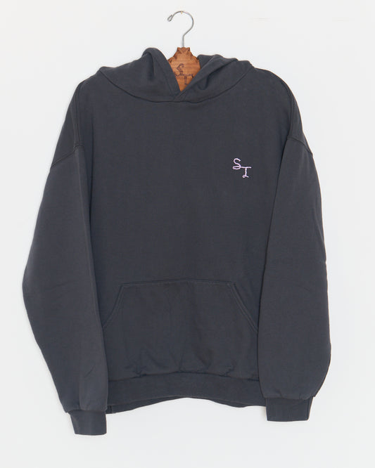 ST Monogram Hoodie, Washed Black