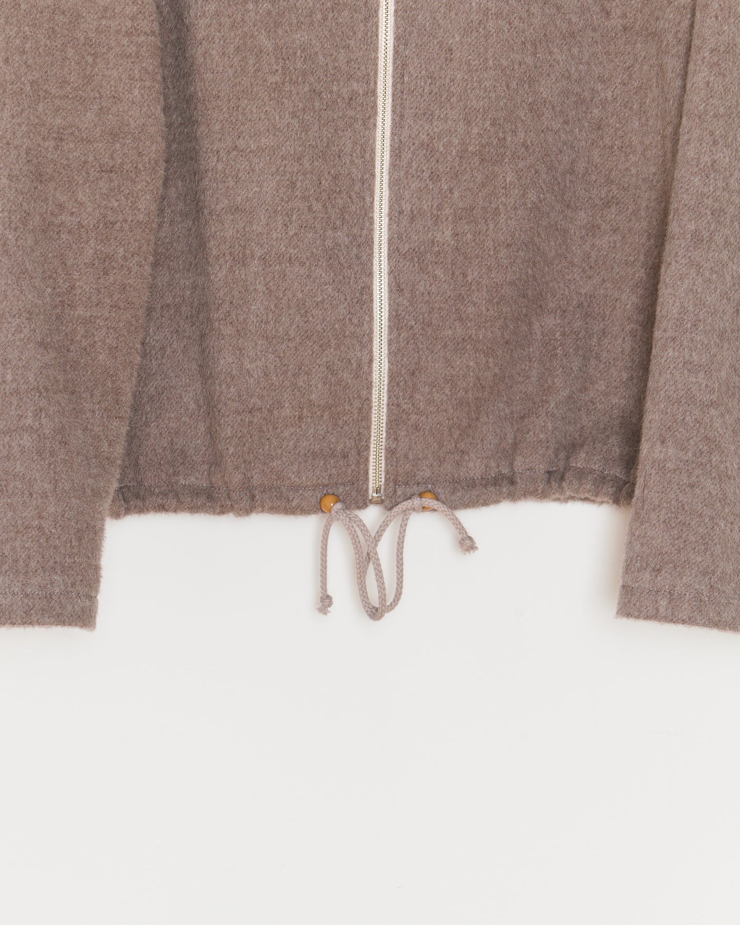 Full Zip Wool Fleece: Beige