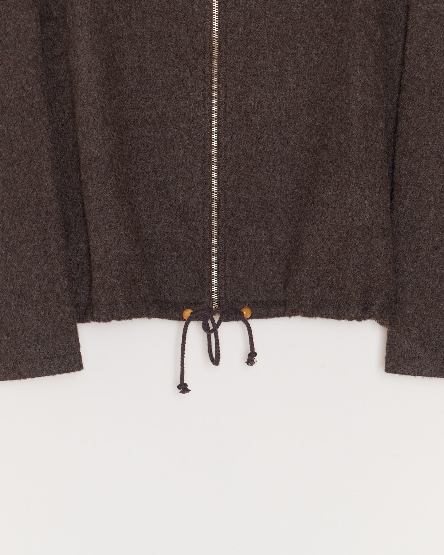 Full Zip Wool Fleece: Dark Brown