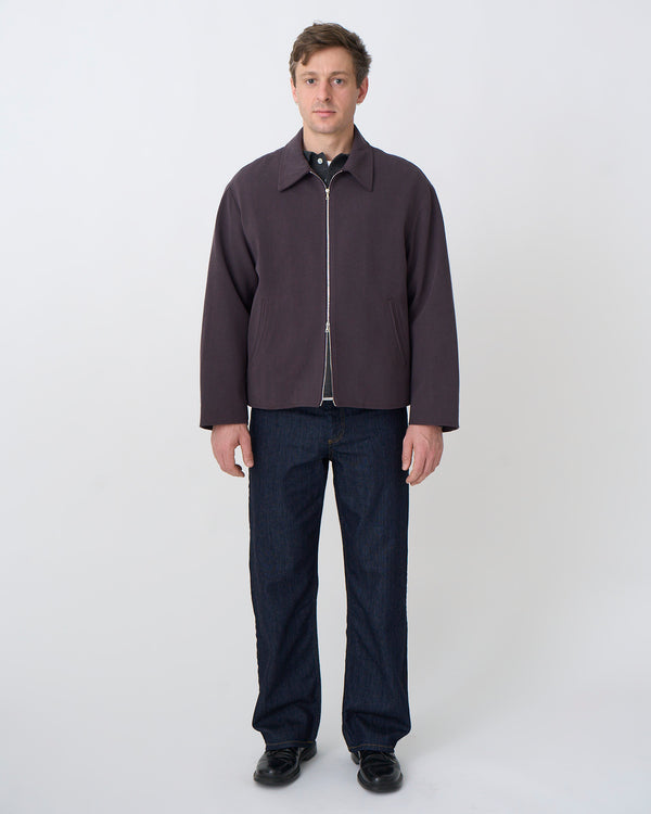 Western Zip Front Jacket: Raw Silk Twill