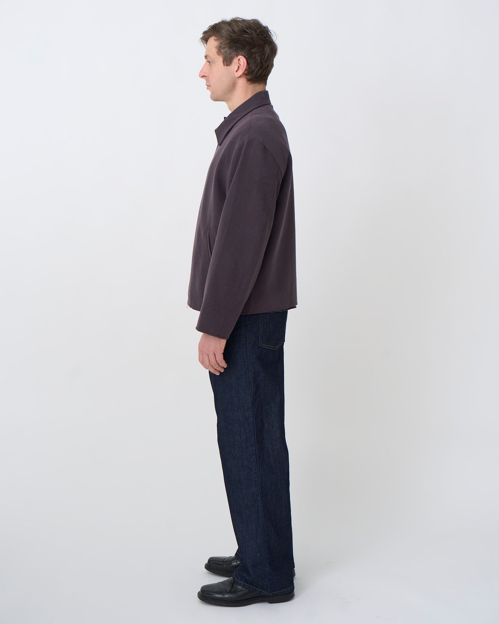 Western Zip Front Jacket: Raw Silk Twill