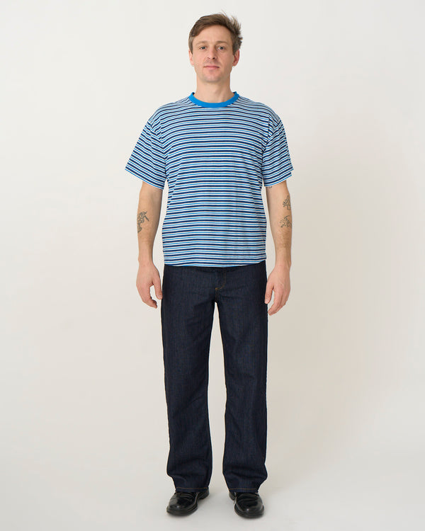 S/S T-shirt: 70s Stripe, Blue