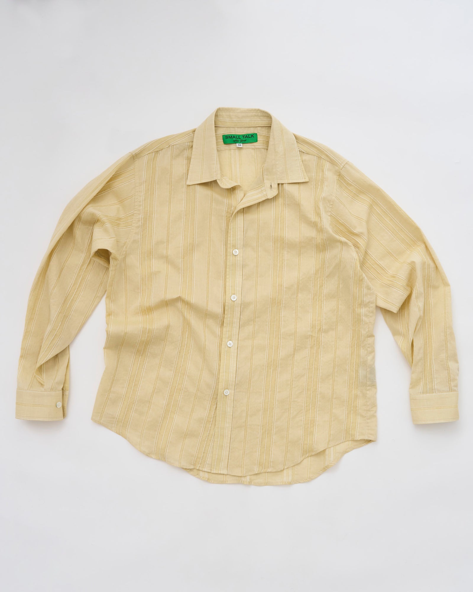 Curve Hem Dress Shirt: Pale Green Dobby Stripe