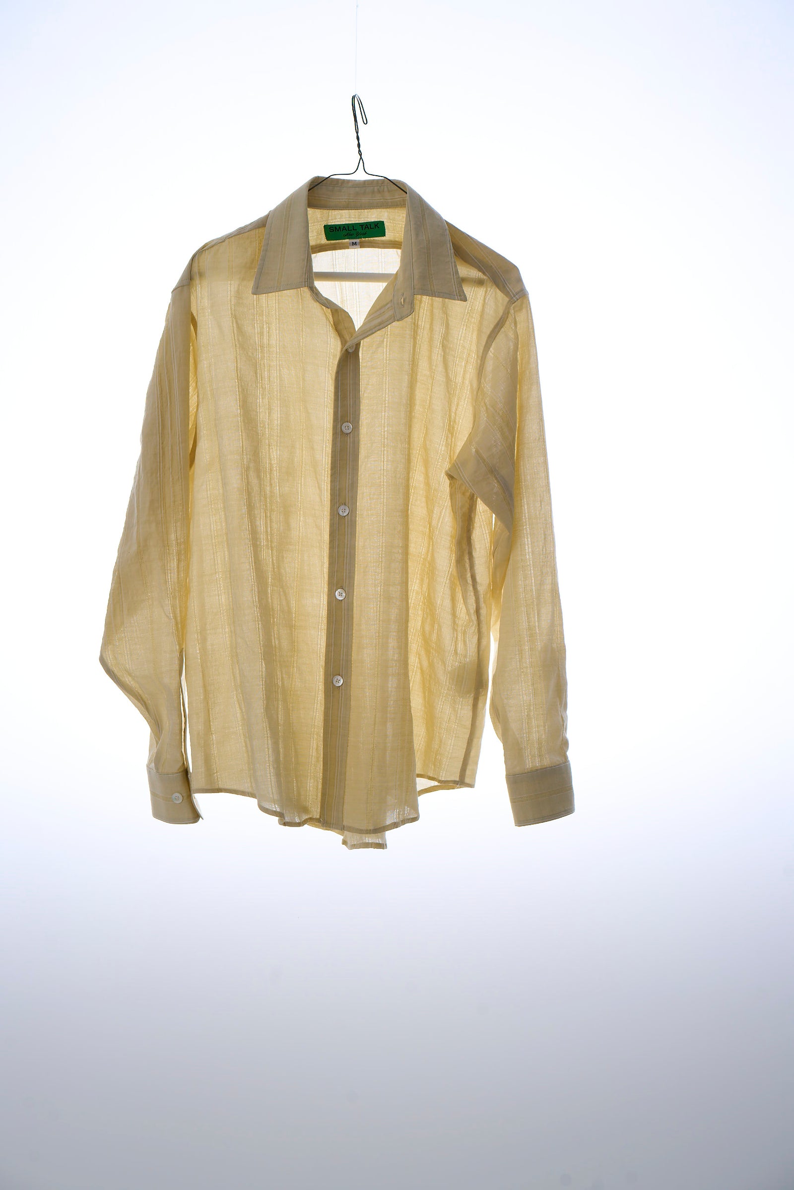 Curve Hem Dress Shirt: Pale Green Dobby Stripe