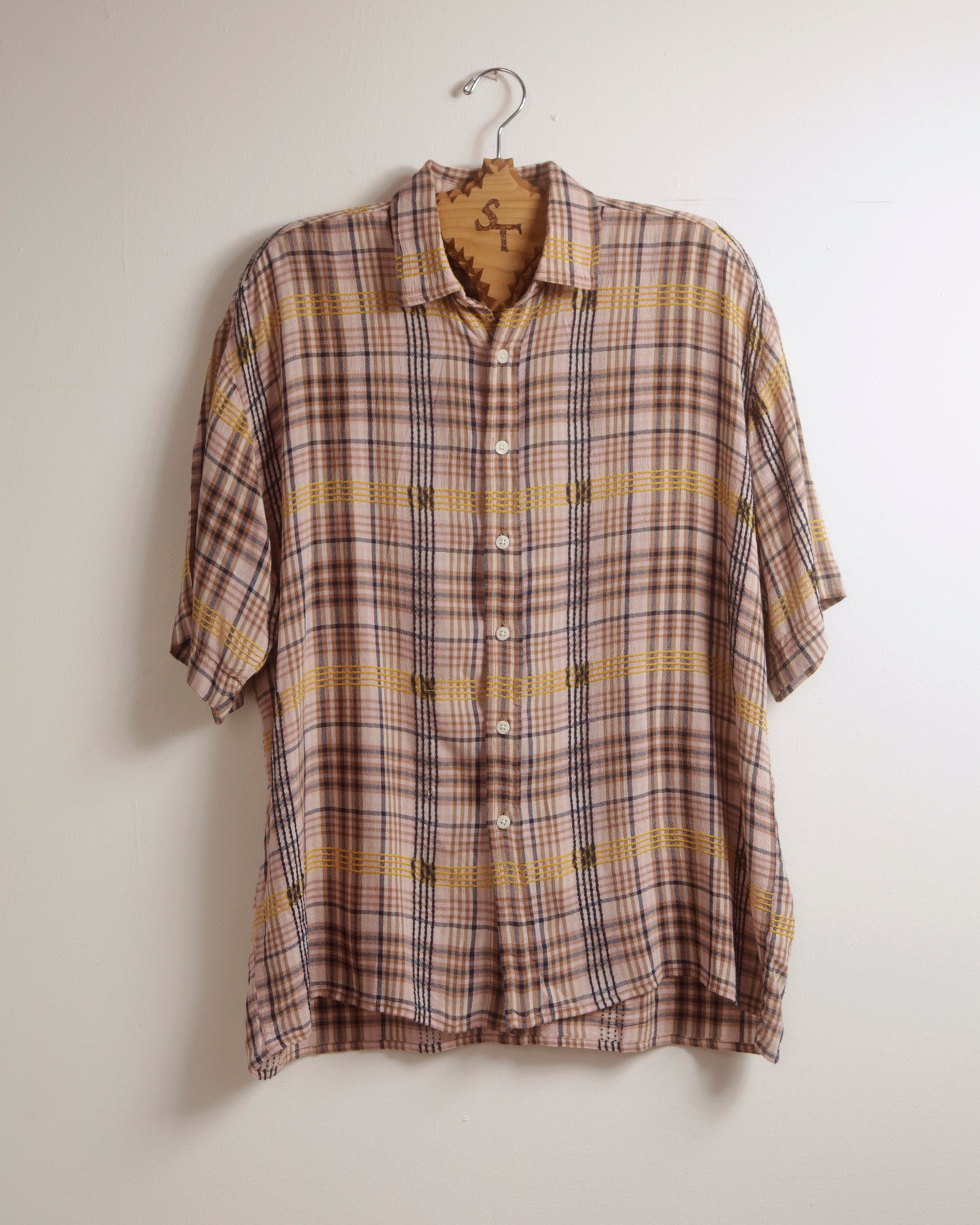 Pink Plaid Dobby S/S Shirt