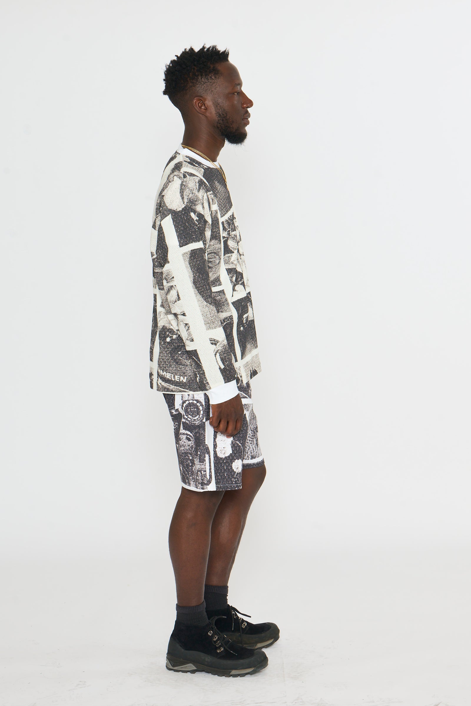 5 Pocket Jean Short: Auto Print Canvas