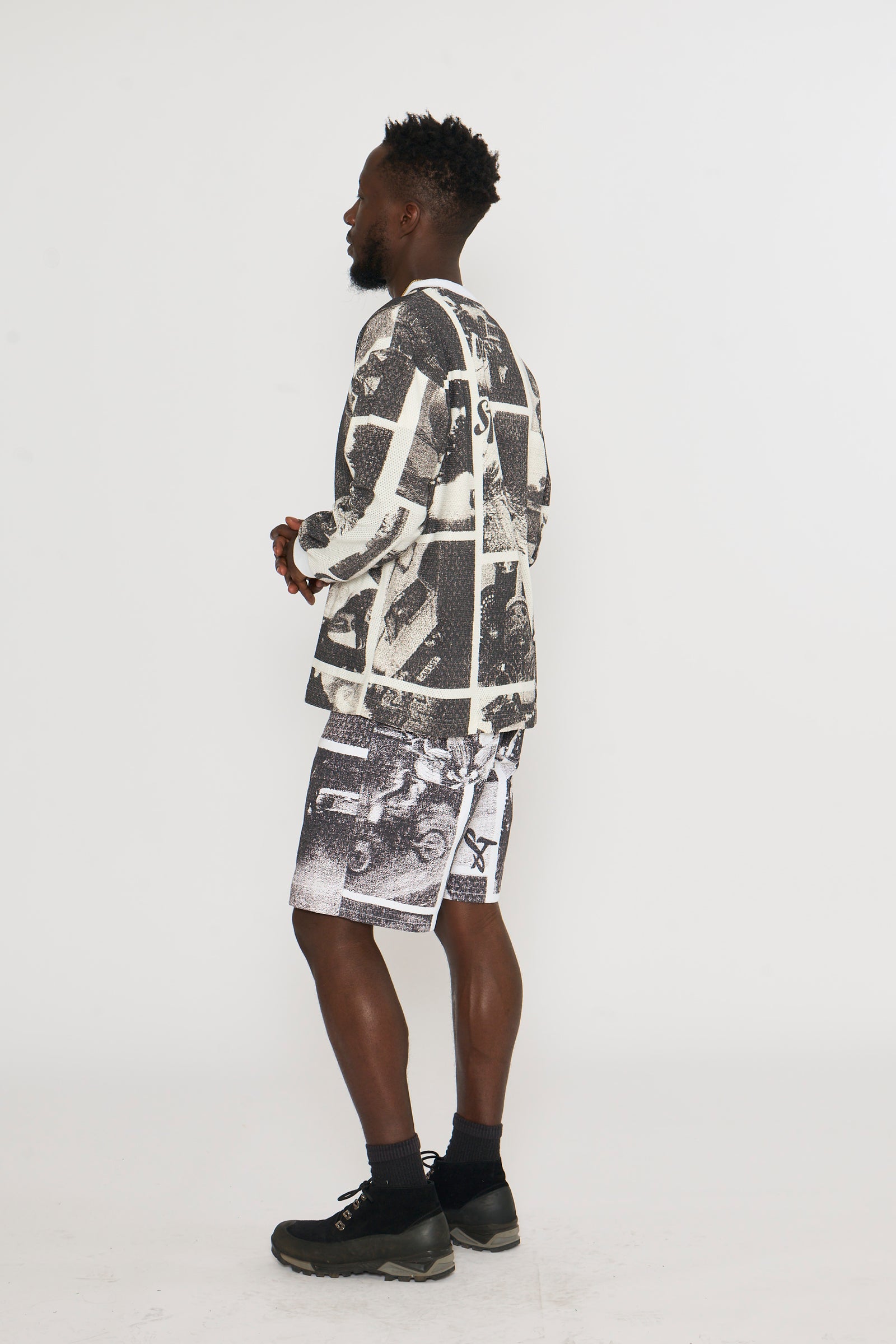 5 Pocket Jean Short: Auto Print Canvas