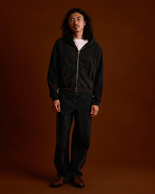ST&Co Sun Faded Zip Hoodie: Washed Black