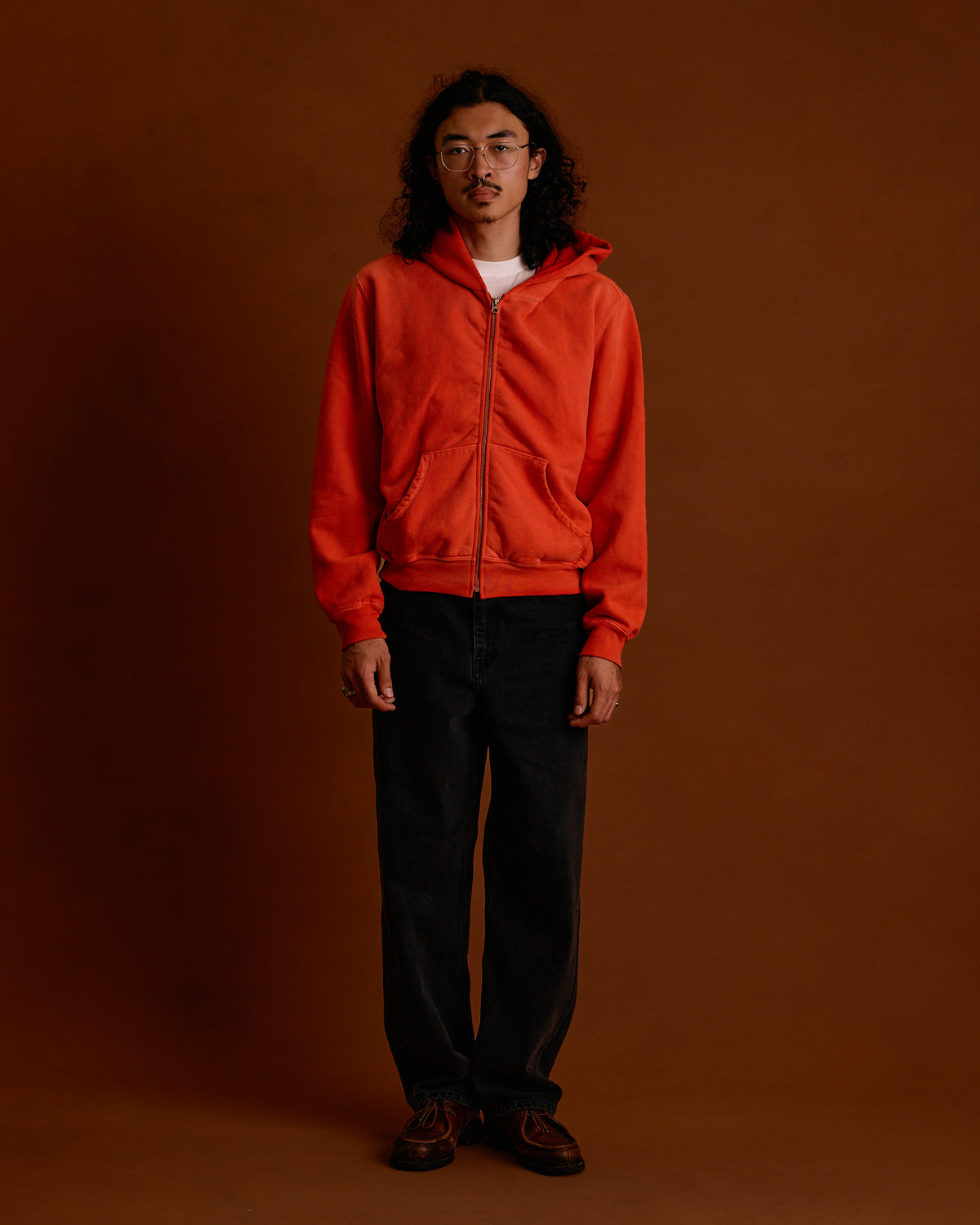 ST&Co Sun Faded Zip Hoodie: Washed Red