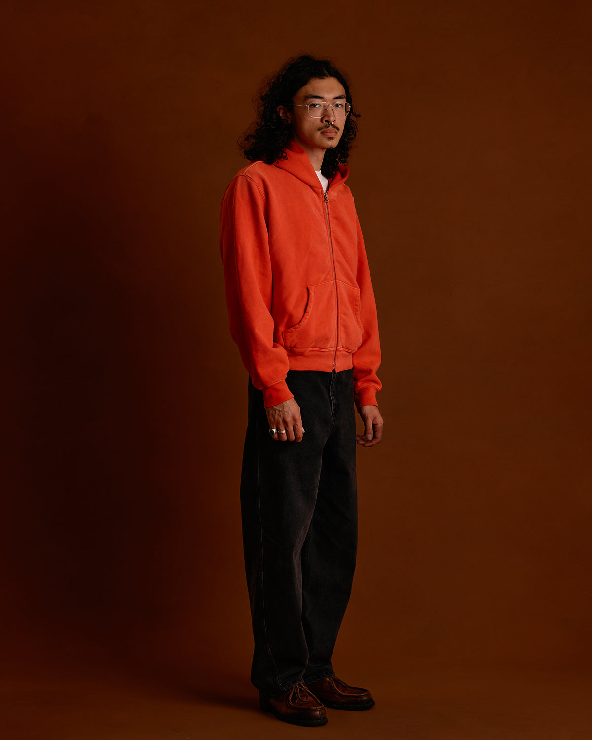 ST&Co Sun Faded Zip Hoodie: Washed Red