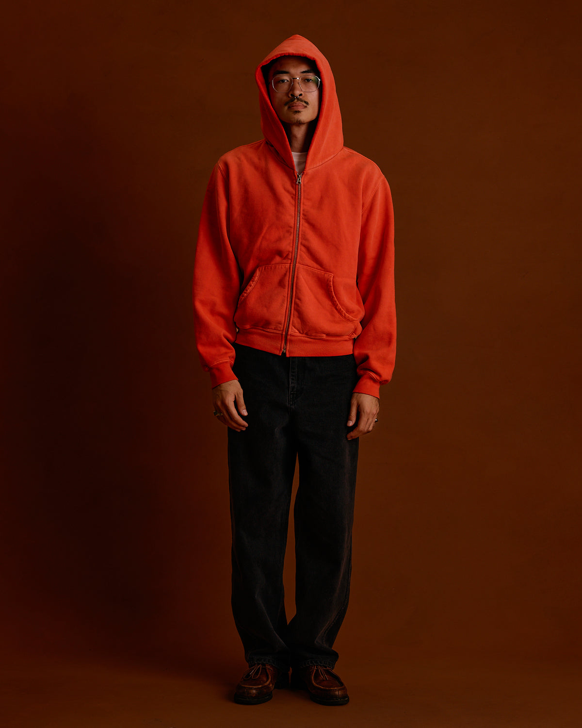 ST&Co Sun Faded Zip Hoodie: Washed Red