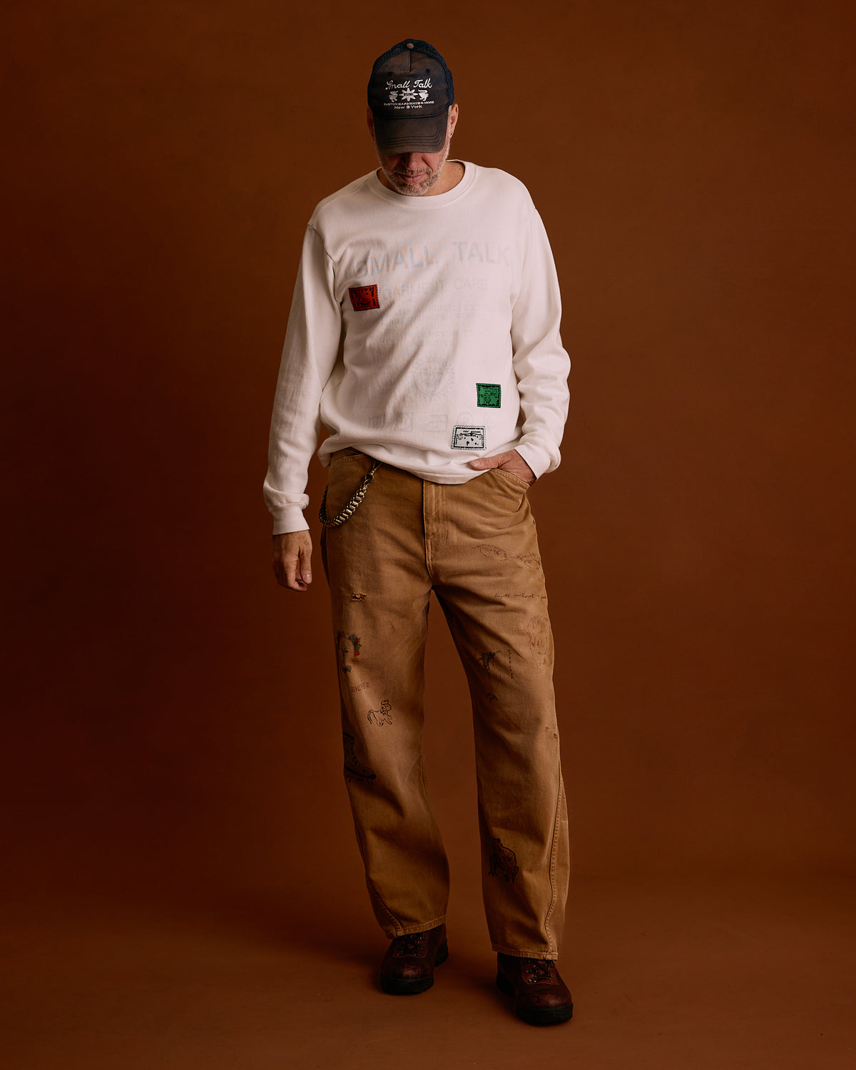 Twist Jeans: Hand Illustrated Washed Brown