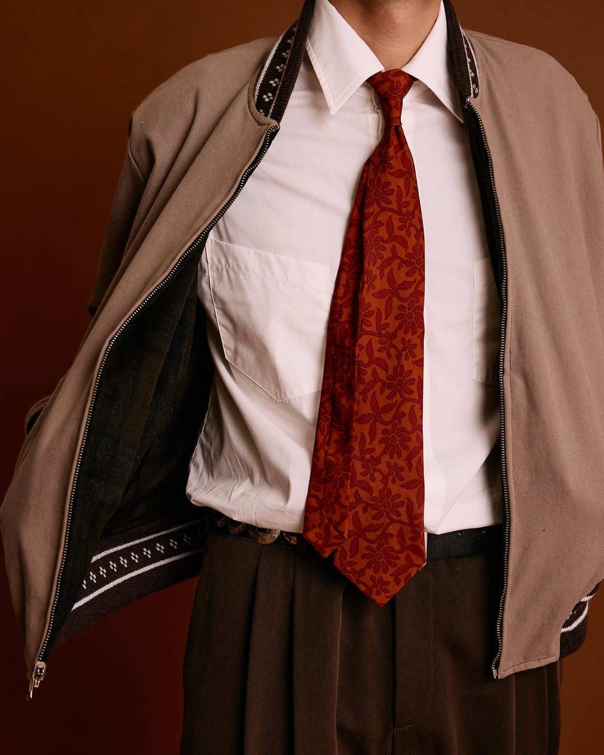 Reversible Bomber: Taupe Washed Canvas