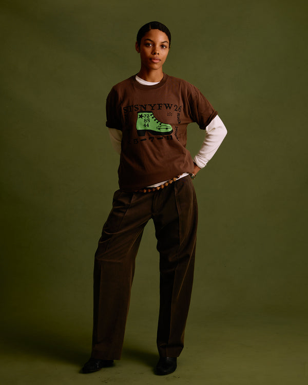 S/S T-shirt: Washed Brown Boot