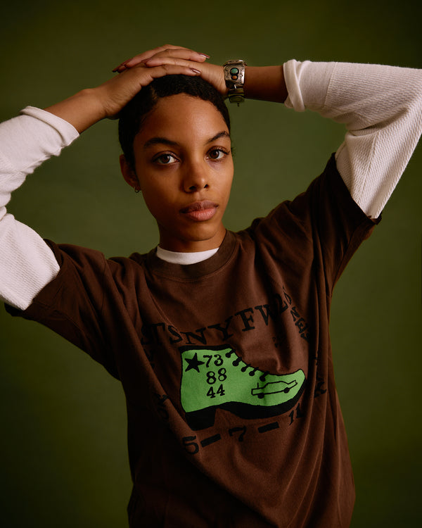 S/S T-shirt: Washed Brown Boot