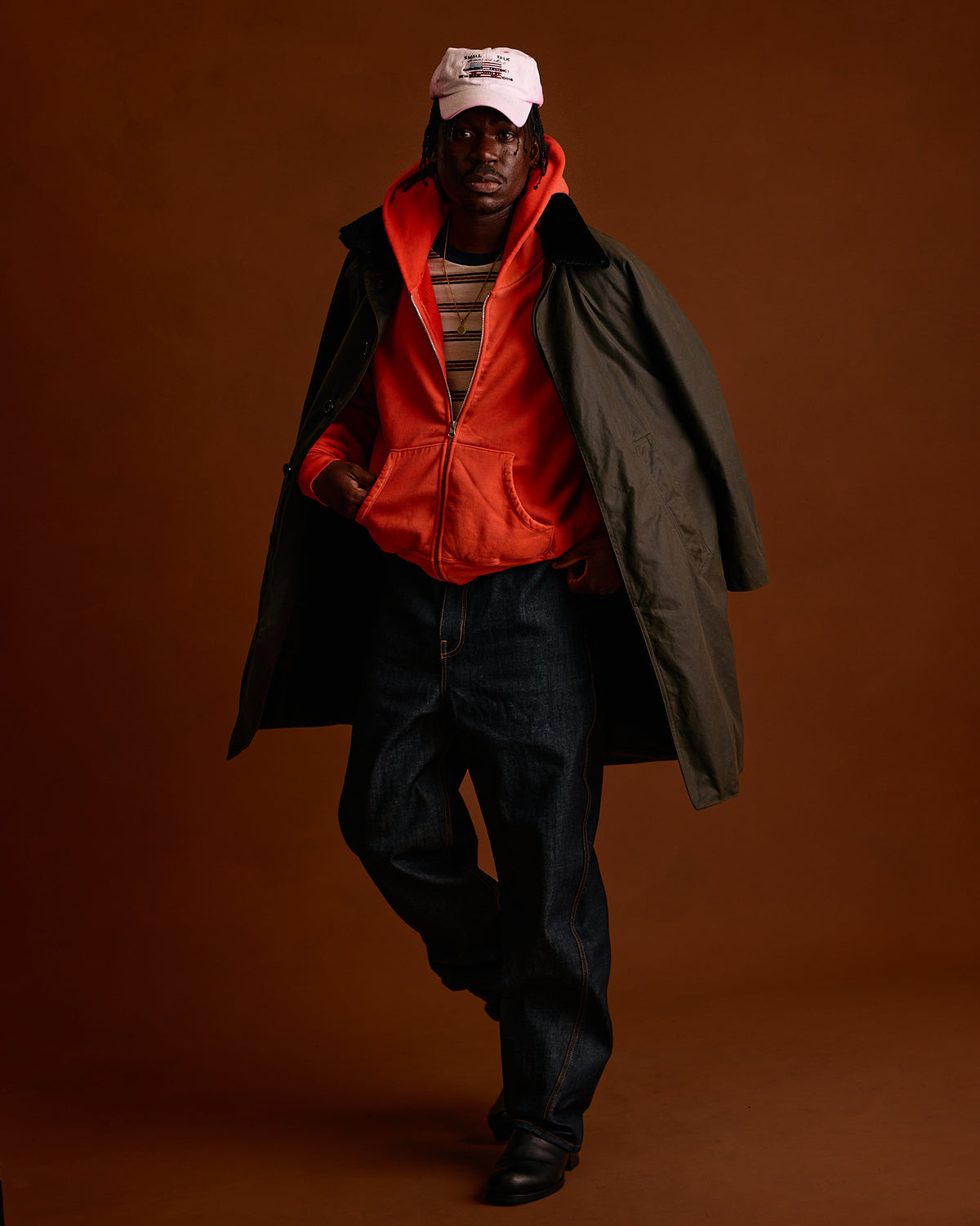 Western Overcoat: Blanket Lined Waxed Cotton, Dark Green