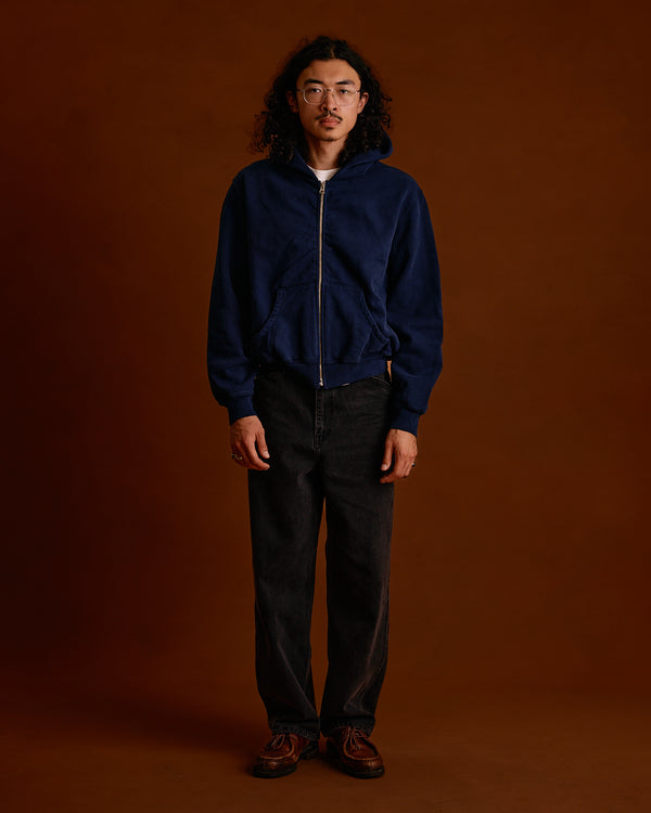 ST&Co Vintage Wash Zip Hoodie: Navy