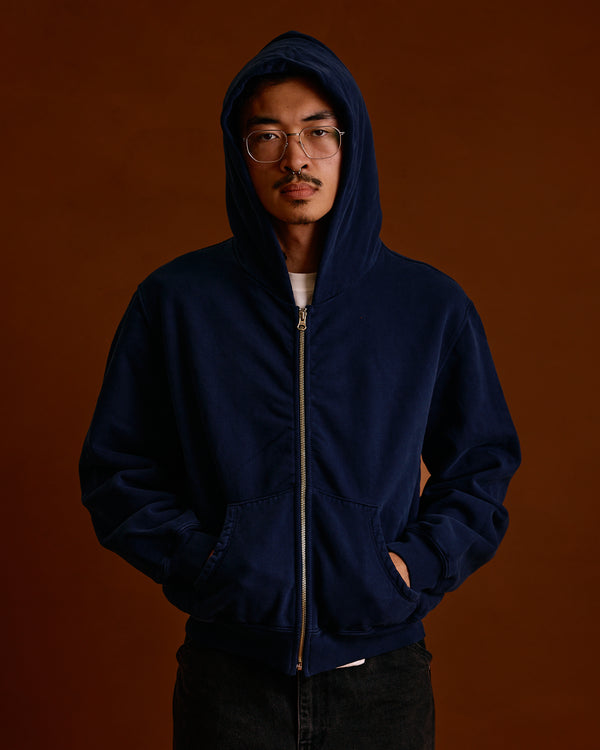ST&Co Vintage Wash Zip Hoodie: Navy