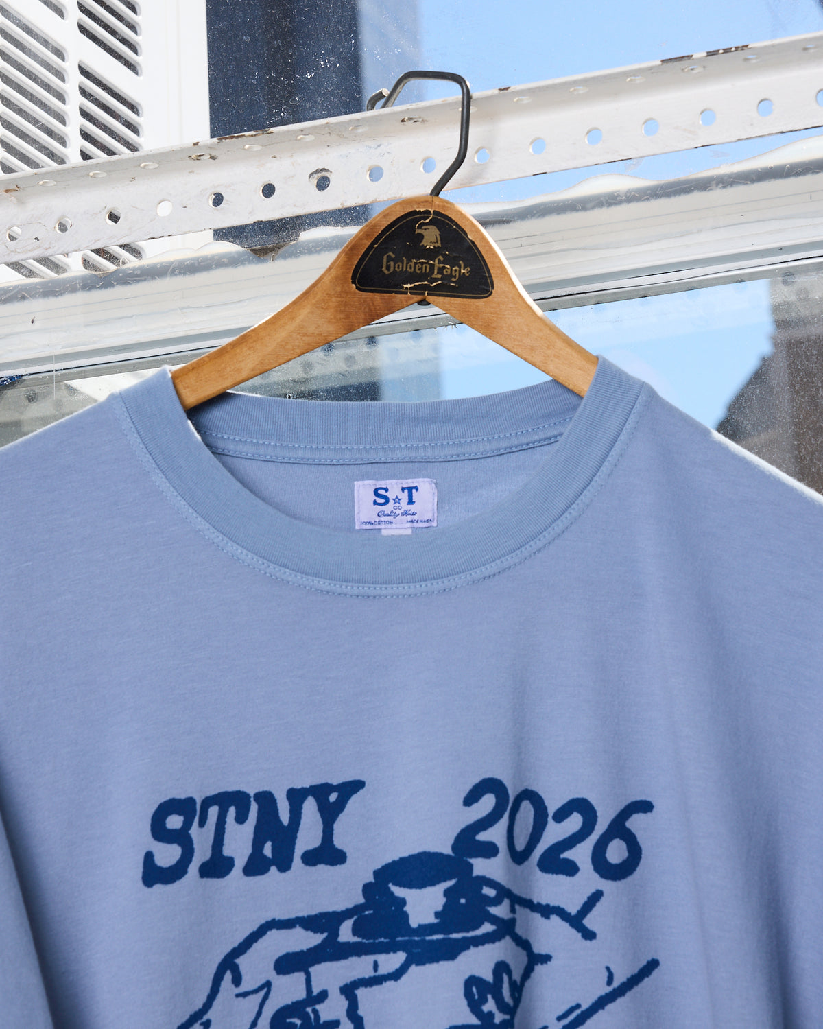S/S T-shirt: Washed Blue Coffee