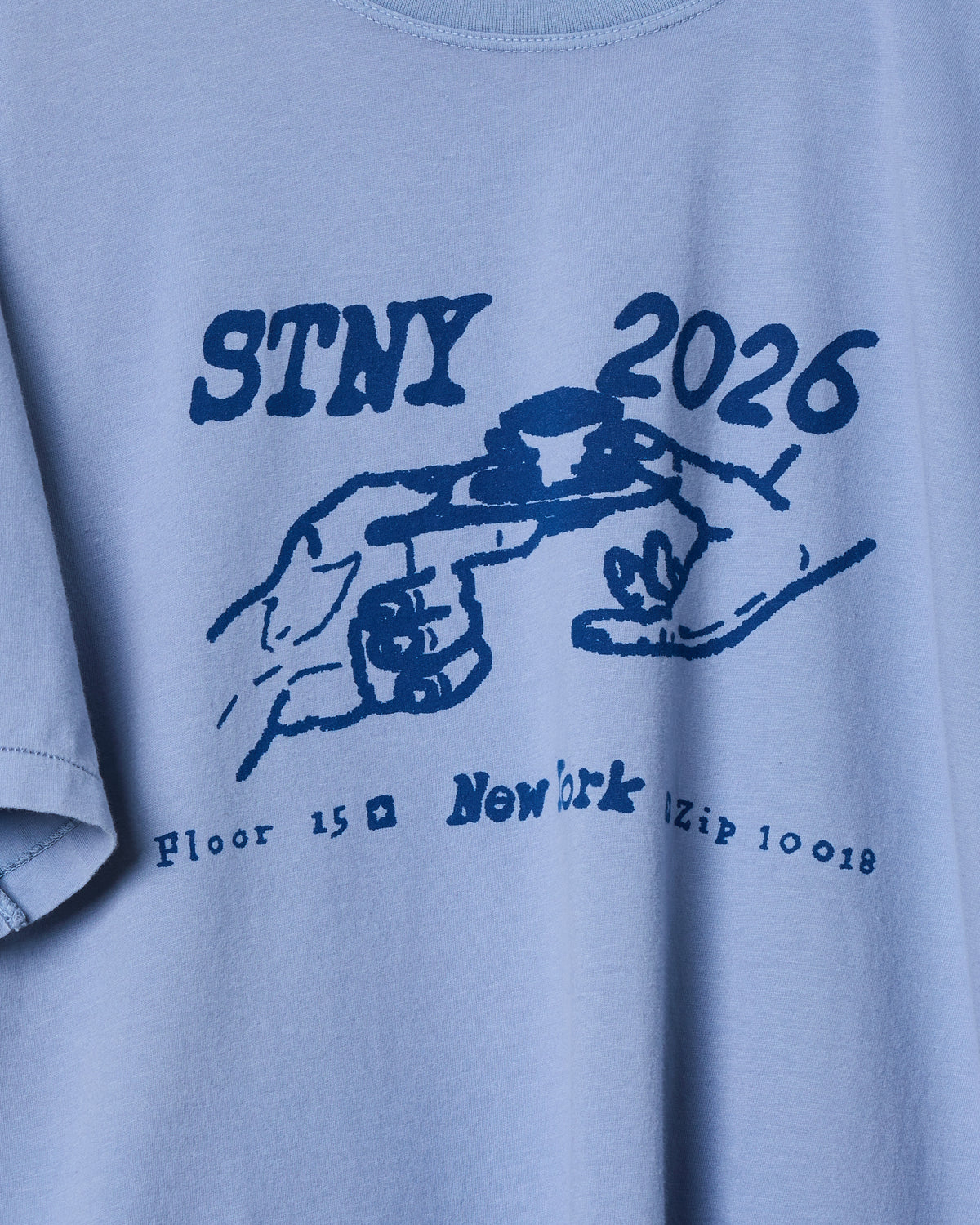 S/S T-shirt: Washed Blue Coffee