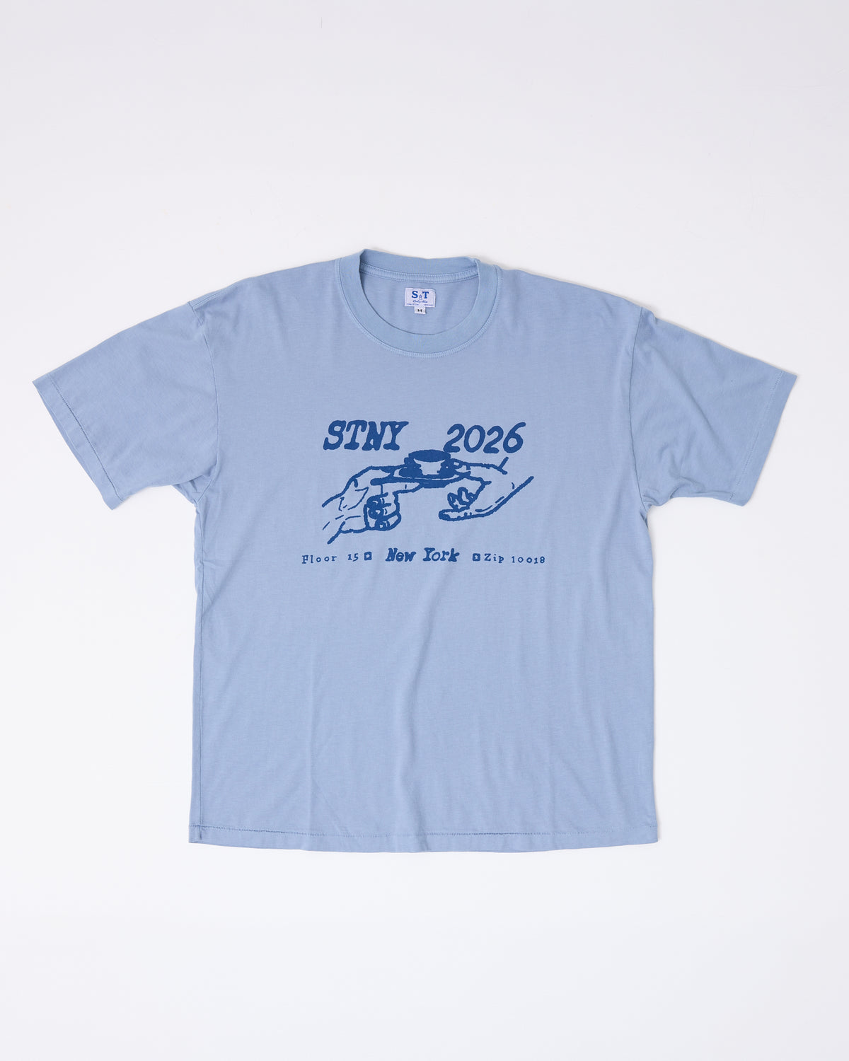 S/S T-shirt: Washed Blue Coffee