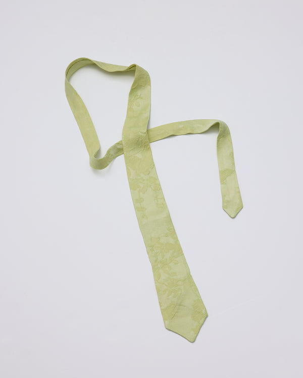 Wool Silk Floral Jacquard Tie: Vichyssoise