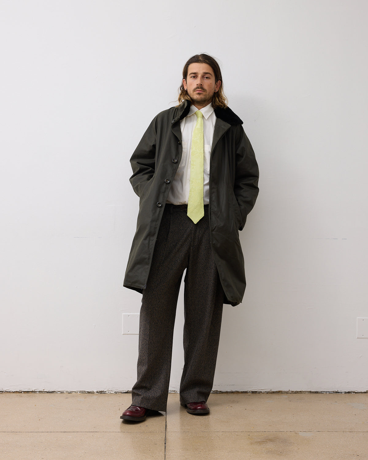 Western Overcoat: Blanket Lined Waxed Cotton, Dark Green